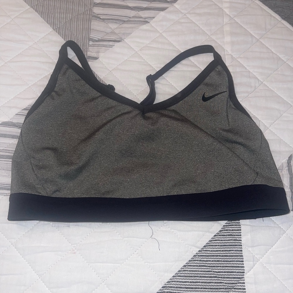 Nike Women's Black and Gray Sports Bra